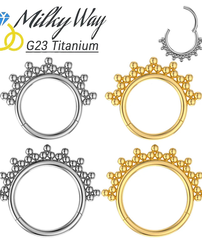 Nose Rings G23 Titanium Piercing Beads Earrings 16G Segment Hinged Nose Clickers Ear Daith Tragus Cartilage Piercing Jewelry