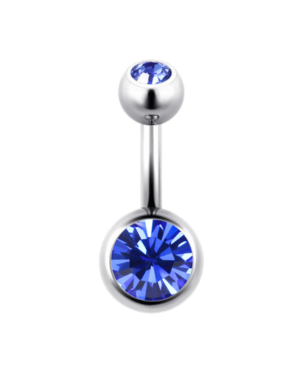ASTM F136 Titanium Belly Button Ring 14G CZ Navel Barbell Body Jewelry 6/8/10/12mm Hypoallergenic 1Pc