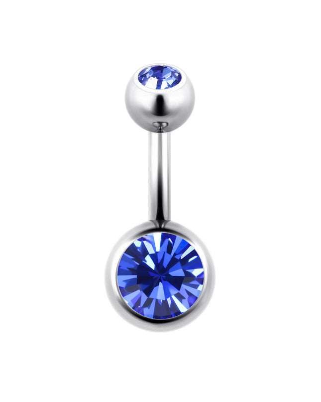 ASTM F136 Titanium Belly Button Ring 14G CZ Navel Barbell Body Jewelry 6/8/10/12mm Hypoallergenic 1Pc