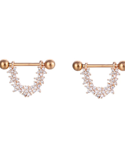 Sexy Nipple Ring Stainless Steel Zircon U Shape Barbell Nipple Studs Piercing Helix Piercing Body Papillary nail Jewelry