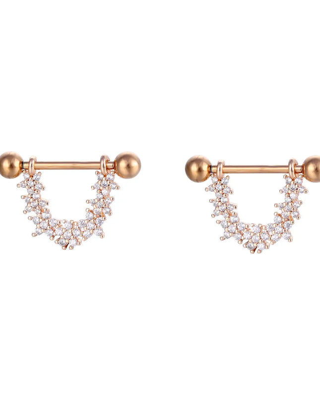 Sexy Nipple Ring Stainless Steel Zircon U Shape Barbell Nipple Studs Piercing Helix Piercing Body Papillary nail Jewelry