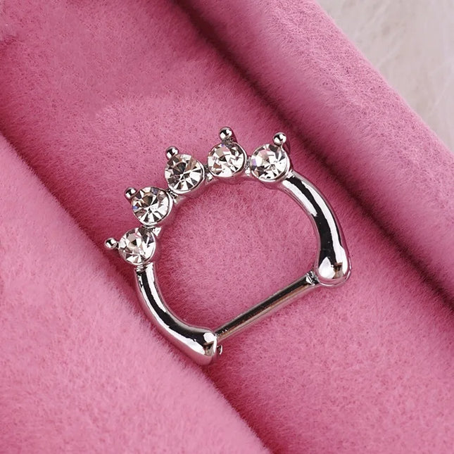 Heart Pearl Nose Rings Pointed Cone Love Lip Pierced Horseshoe Ring Skull Butterfly Nose Septum Piercing Earrings Tragus Jewelry
