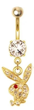 Belly Button Rings for Women Bunny Navel rings Gold color Rabbit Belly Rings Gem stone Belly Piercing Jewelry Body Jewelry