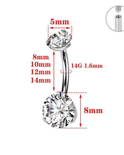 ASTM F136 Titanium Banana Bend Belly Button Rings 8mm 10mm 12mm 14mm Belly Rings Piercing Barbell Navel Ring Sexy Belly Piercing
