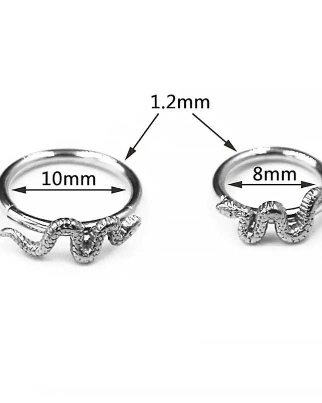 Nose Rings Hinged Segment Daith Hoop Rings Snake Bee Nose Ear Cartilage Ring Lip Septum Piercing Jewelry