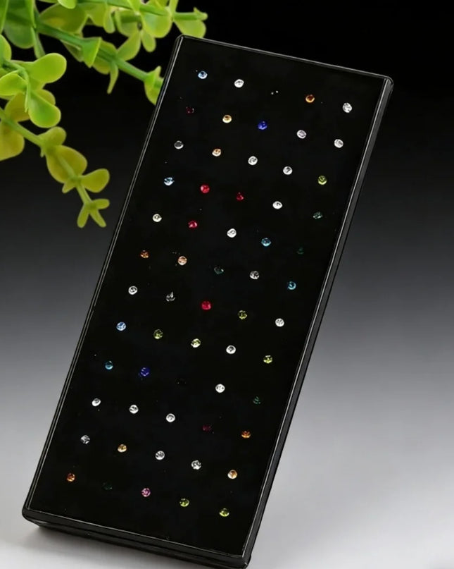 60pcs/lot Stainless Steel Crystal Rhinestone Nose Rings Body Jewelry Nose Studs Hooks Body Piercing Faux