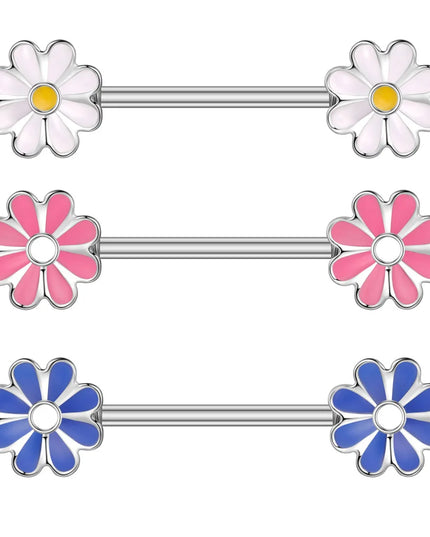 2pcs Heart Bear Dangled Nipple Piercings Screwed 14G Flower Butterfly Shield Bar Barbell Nipple Ring Piercing Nombril Jewelry