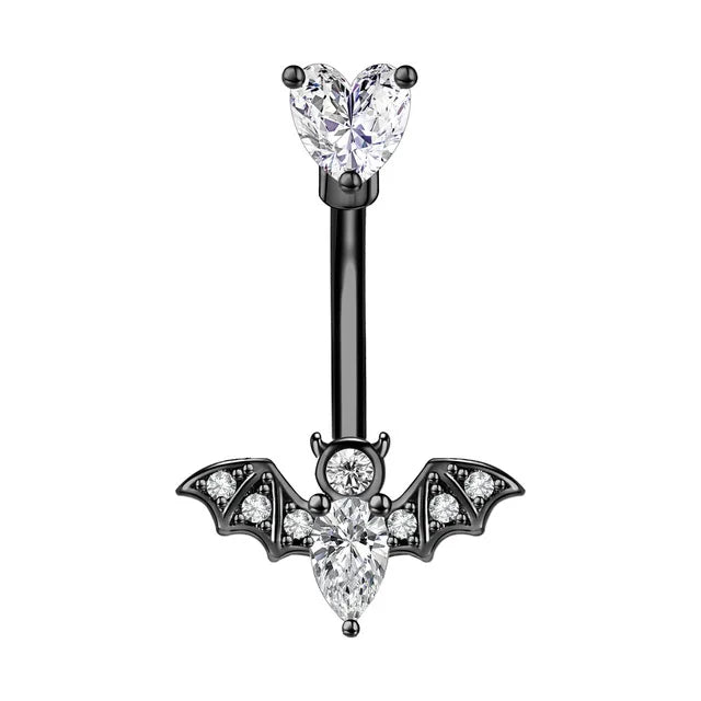 1PCS Bat Belly Button Piercing Jewelry 14G Claw Belly Ring Body Piercing Bee Navel Piercing Heart Belly Bars Piercings Ombligo