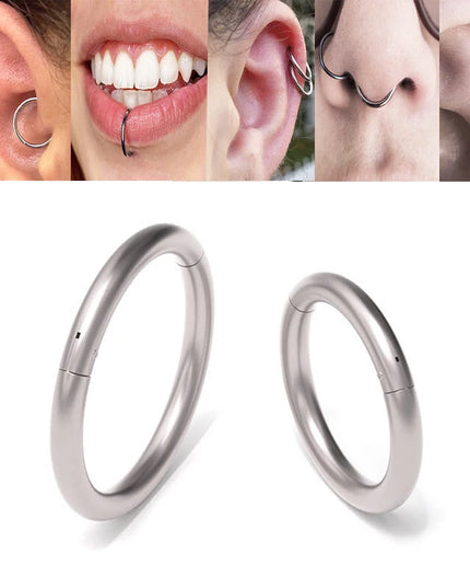 Surgical Steel Nose Rings Septum Piercing Earrings Hinged Segment Clicker Hoop Lip Nipple Ear Cartilage Helix Perforated Jewelry