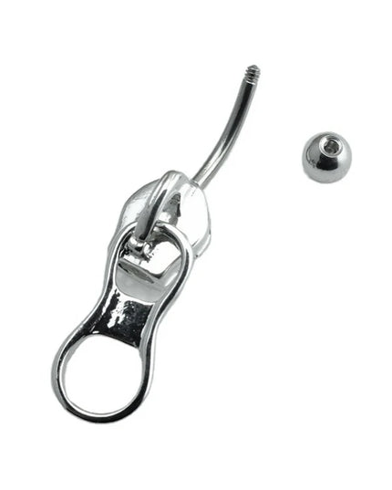 Punk Belly Button Rings Stainless Steel Navel Nail Creative Zipper Navel Ring For Women Girls Body Piercing Jewelry GiftsHot