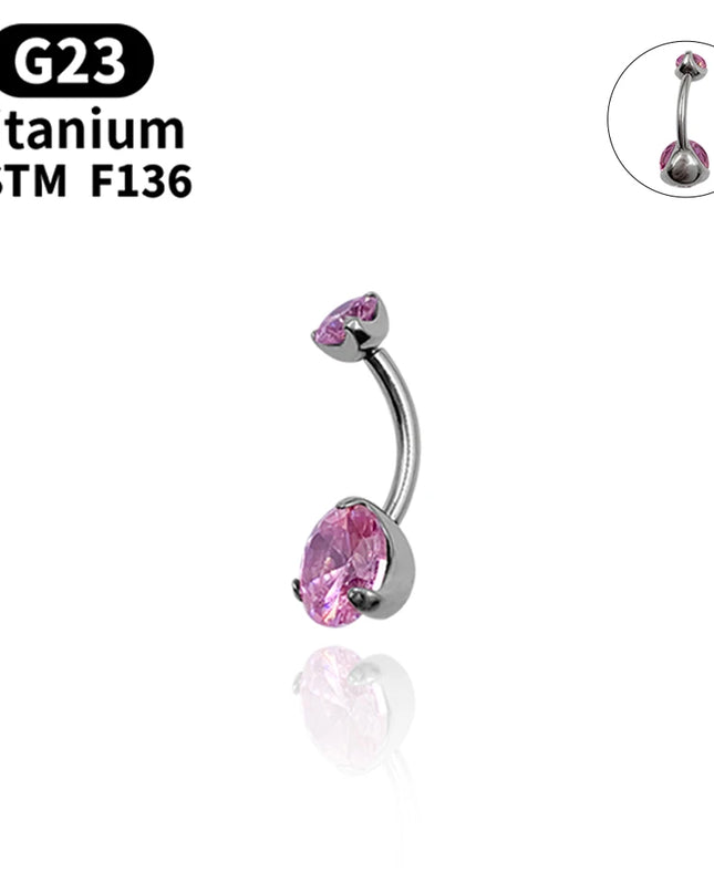 Belly Button Piercing ASTM G23 Titanium Zircons Navel Piercing Ring Body Jewelry Super Pretty Belly Button Ring For Women