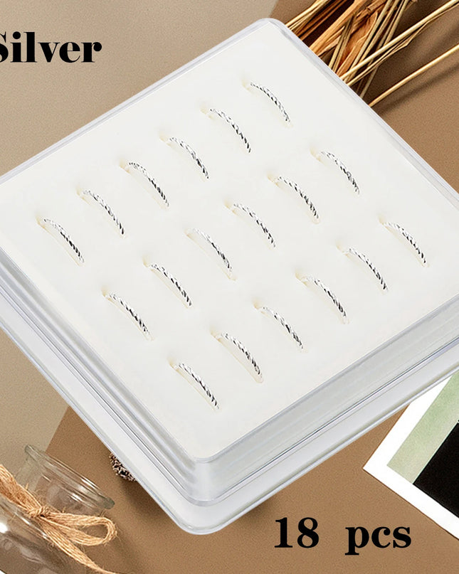 Sterling Silver 925 Pierceing Nose Ring Simple Round Size 6mm 8mm 10mm Printing Twist Rope Nose Ring Women Jewelry Nose Rings