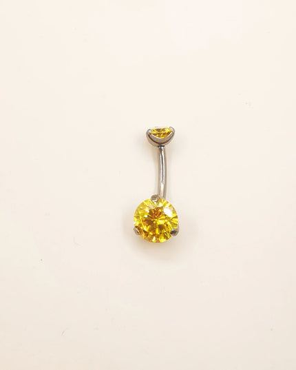 G23 Titanium Belly Button Ring Hypoallergenic Belly Rings Piercing 14G 10mm Navel Piercing Jewelry with Round Cubic Zirconia