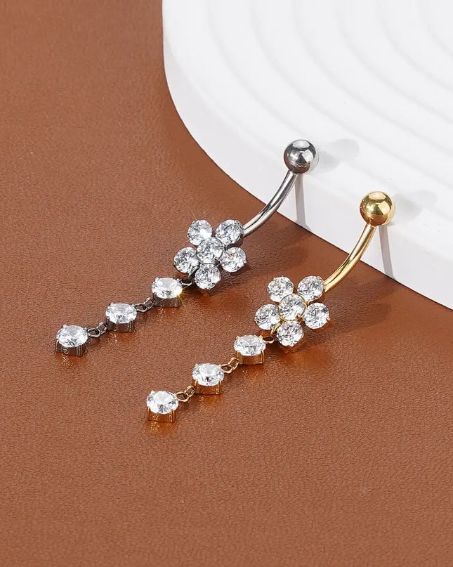 1Pc Titanium Belly Button Piercing Ring for Women CZ Heart Butterfly Dangle Navel Ring Belly Piercing Body Jewelry