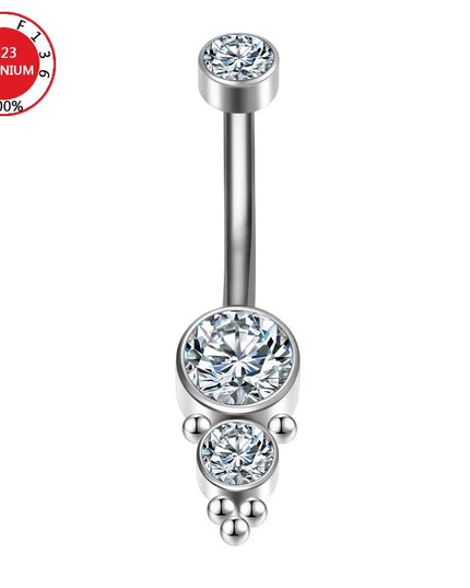 Belly Button Piercing Cartilage Diaphragm Navel Titanium Surgical Steel Woman Zircon Crystal Body Jewelry Women Accessories
