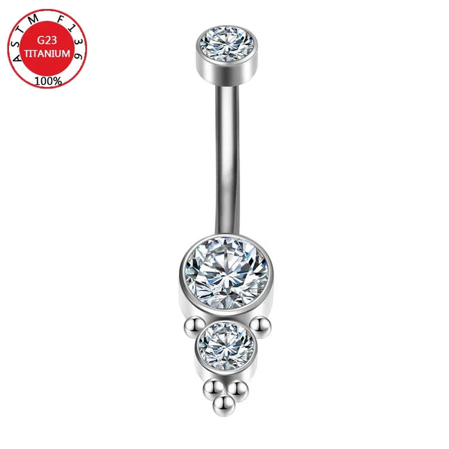 Belly Button Piercing Cartilage Diaphragm Navel Titanium Surgical Steel Woman Zircon Crystal Body Jewelry Women Accessories