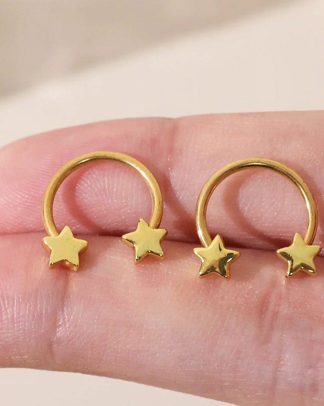 Star Shaped Septum Rings Surgical Steel Body Piercing Jewelry Vertical Star Nose Ring Jewelry Lip Rings for Women Men