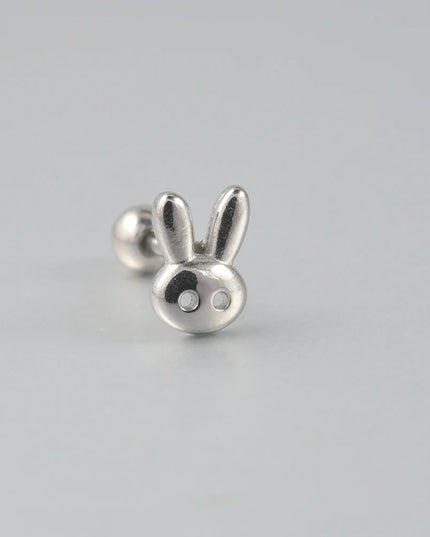 Surgical Steel Ear Barbell Helix Piercing Cartilage Ear Lobe Tragus Stud Earring Heart Rabbit Moon Rose Cross Earring Jewelry