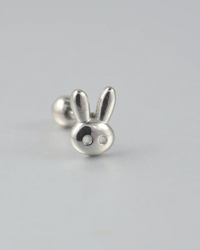Surgical Steel Ear Barbell Helix Piercing Cartilage Ear Lobe Tragus Stud Earring Heart Rabbit Moon Rose Cross Earring Jewelry