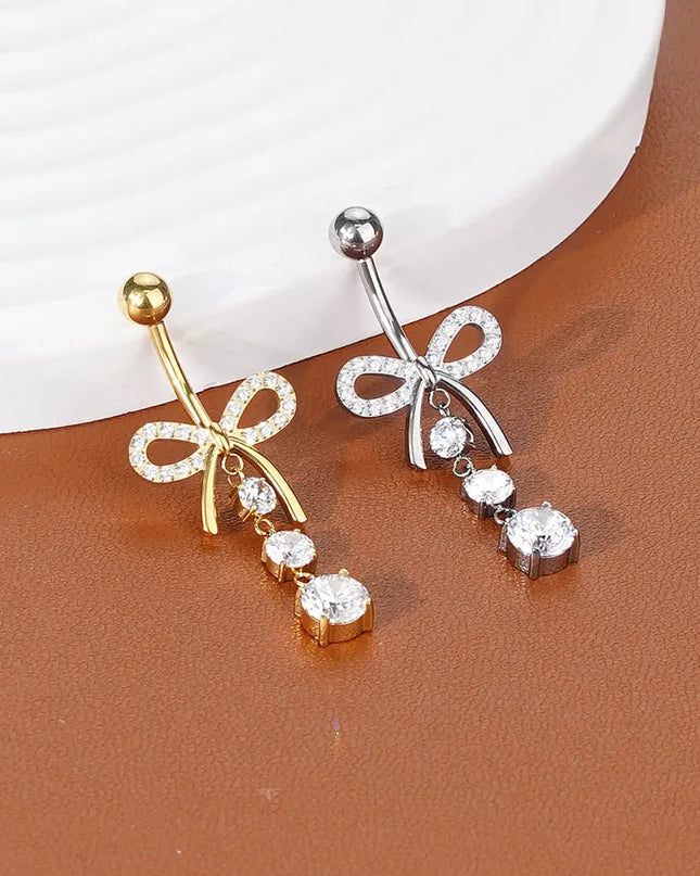 1Pc Titanium Belly Button Piercing Ring for Women CZ Heart Butterfly Dangle Navel Ring Belly Piercing Body Jewelry