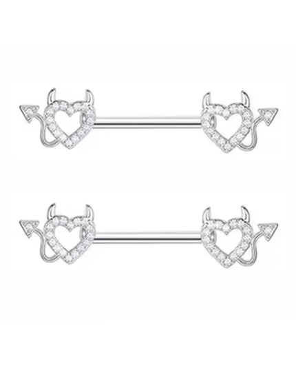 1Pair Pink Butterfly Nipple Piercing Jewelry Shiny Crystal Nipple Rings For Women Girls Heart Nipple Barbells Piercing Pezon