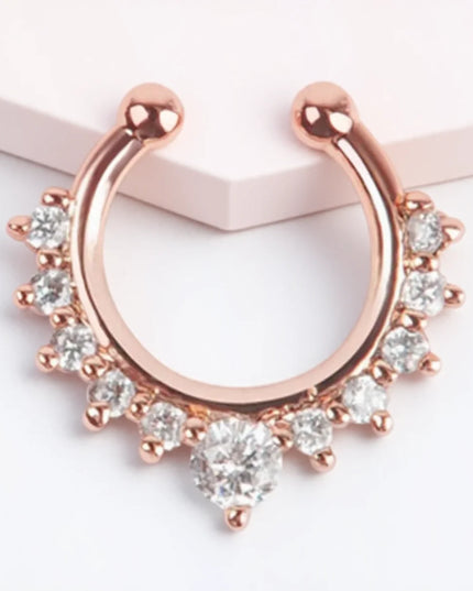 1PC Fashion Rhinestone Nose Ring Lip Ring Faux Septum Rings Unisex Jewelry Perfect for Women Men Stylish Earring Set