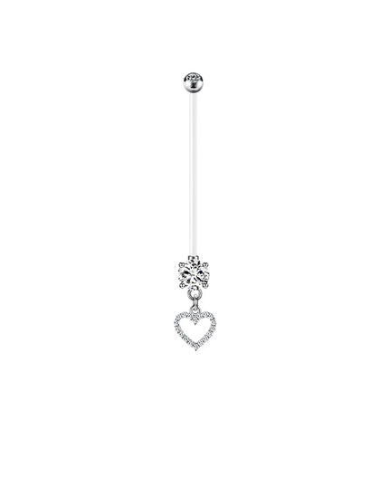 Pregnancy Belly Button Rings Long Bar 38mm Sport Maternity Flexible Bioplast Clear Navel Belly Rings Piercing Retainer Jewelry