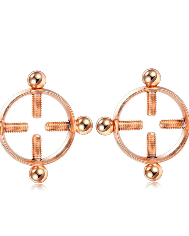 2pcs/lot Steel Round Screw Faux Nipple Clip Rings Sexy Piercing for Women Non Piercing Fake Breast Nail Shield Ring Jewelry Gift