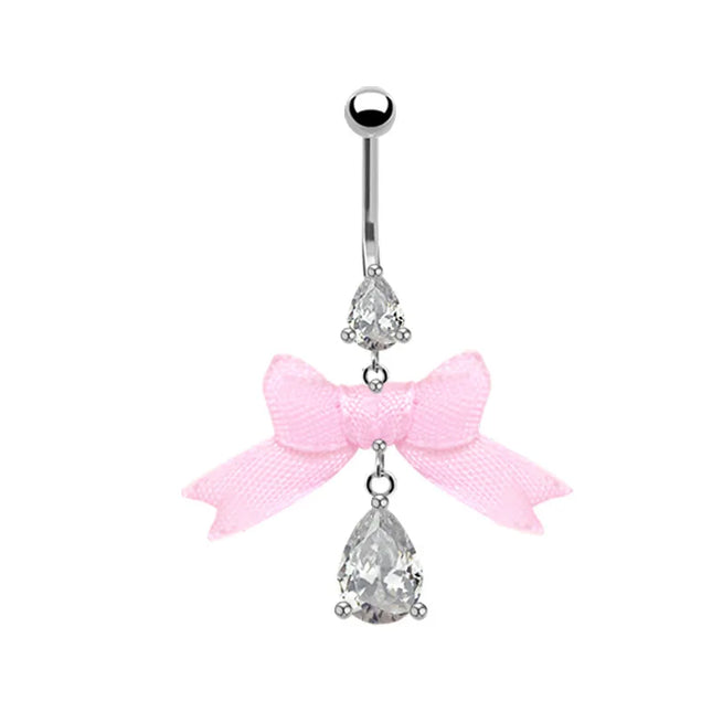 Beautiful Bow Belly Button Ring for Women Heart-shaped Belly Piercing Jewerly Surgical Steel Body Piercing Jewelry