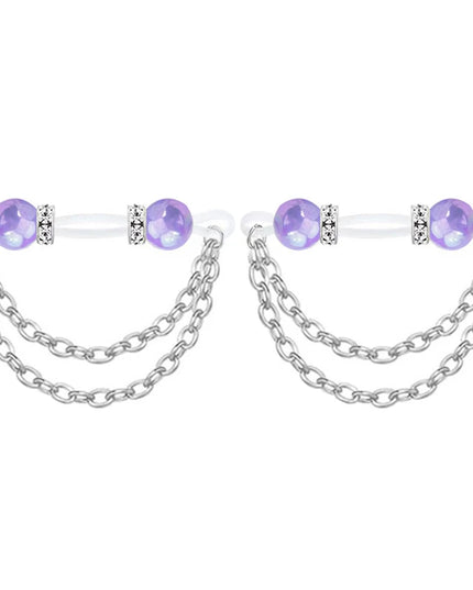 1pair Cute Rhinestone Fake Nipple Rings Non Piercing Nipple Cuff For Women Intimate Body Jewelry Accessory Gift