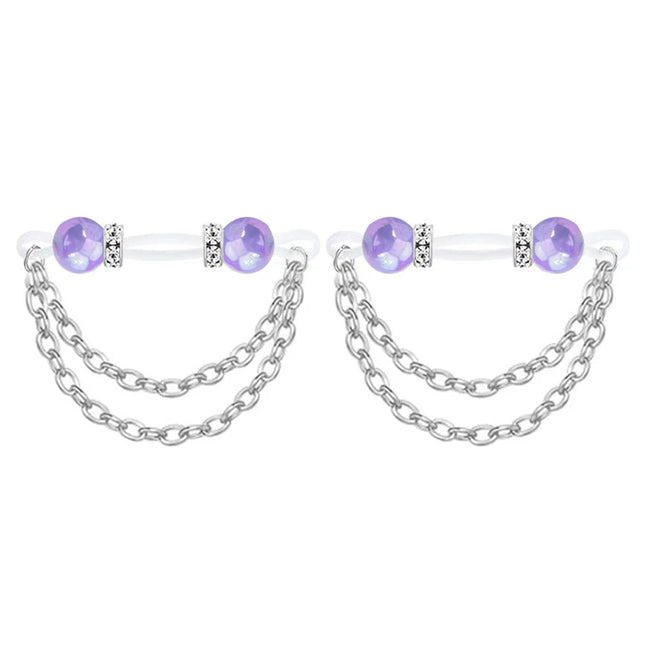 1pair Cute Rhinestone Fake Nipple Rings Non Piercing Nipple Cuff For Women Intimate Body Jewelry Accessory Gift