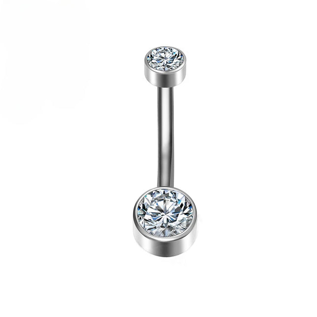 F136 Titanium Belly Button Piercing Hinge Segment External Helix 16G Zircon Piercing navel Women Sexy Body Jewelry Wholesale