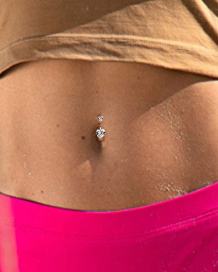 Steel Belly Button Rings for Women Girls Crystal Piercing Navel Ring Bar Drop Dangle Body Belly Navel Fashion Body Jewelry