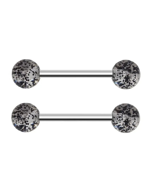 48 Pcs/2 Pcs Nipple Ring Tongue Ring Surgical Steel Straight 14G Barbell Piercing Jewelry 12MM 14MM 16MM Women's and Men's Glow