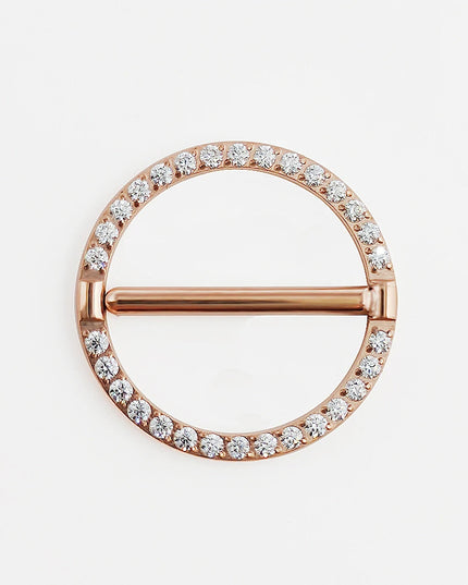 F136 Titanium Nipple Piercing Jewelry 14G Zircon Nasal Septum Ring Clicker ZC Round Nipple Ring Women and Men Girls Body Jewelry