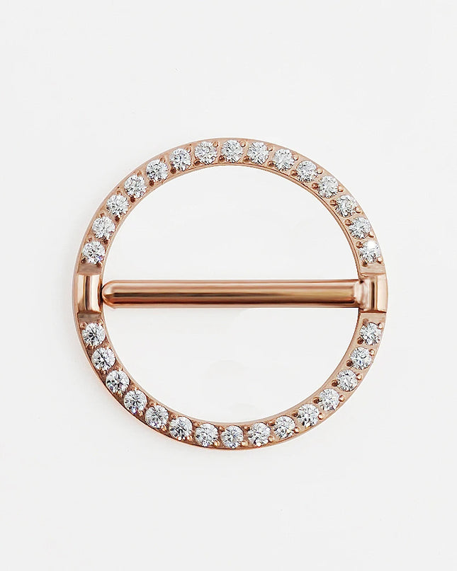 F136 Titanium Nipple Piercing Jewelry 14G Zircon Nasal Septum Ring Clicker ZC Round Nipple Ring Women and Men Girls Body Jewelry