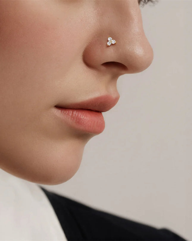 ROXI 925 Sterling Silver 1 Piece Flower/Round Nose Rings for Women Men Body Nose Piercing Cartilage Piercing Jewelry