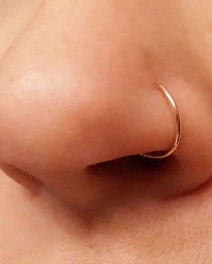 1/2pcs Nose Ring Clips Septum Ring Hoop Cartilage Tragus Helix Small Piercing Nose Rings  For Women Body Jewelry Accessories