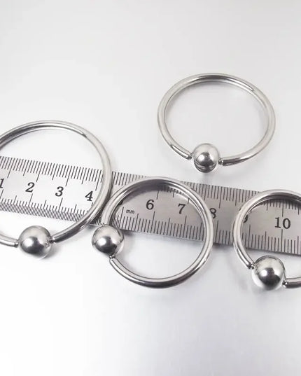 1  Piece Big Ball Stainless Steel Captive Hoop Rings BCR PA Ring Nipple Body Piercing Jewelry