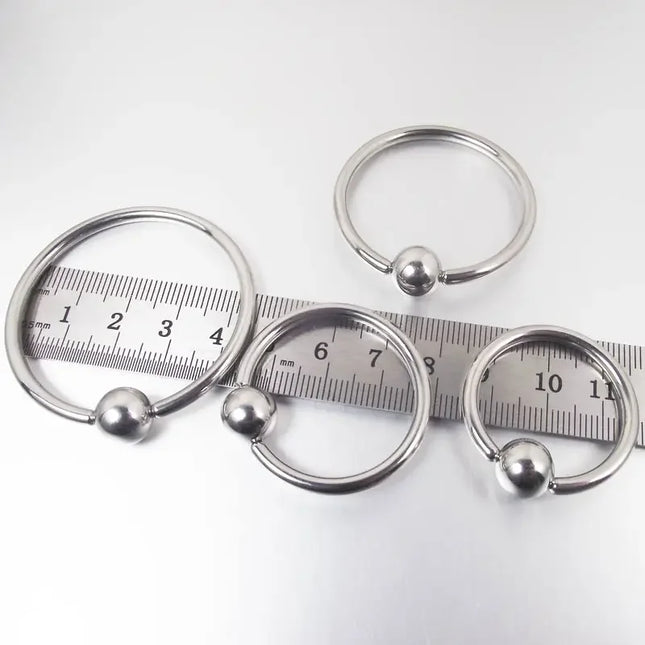 1  Piece Big Ball Stainless Steel Captive Hoop Rings BCR PA Ring Nipple Body Piercing Jewelry