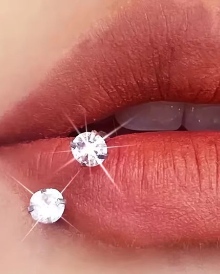 6/2pcs Horseshoe Nose Rings With L-Shape Nose Stud, Stainless Steel Rianbow CZ Nose Ring,, Lip Eyebrow Helix Ear Piercing