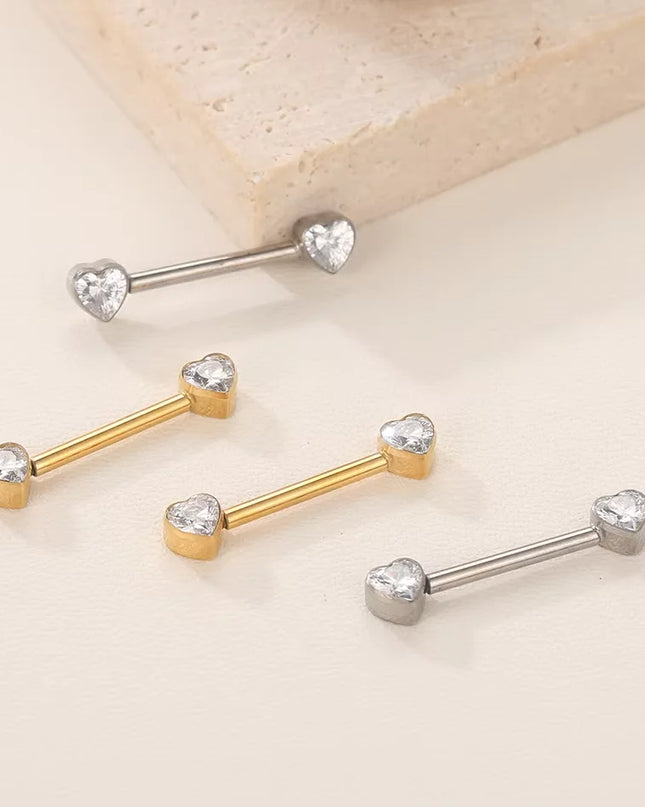 1Pc G23 Titanium Nipple Ring Straight Barbell Piercing Zircon Internally Threaded Nipple Bars Piercing Ring Women Body Jewelry