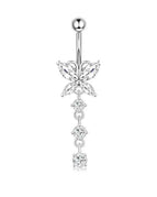 Navel & Bell Button Rings / body / 1pc|silver-butterfly