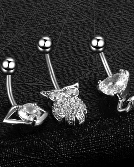 1PC Stainless Steel Belly Button Piercing Body Jewelry Women Cubic Zirconia Drop Dangle Earring Navel Piercing ombligo