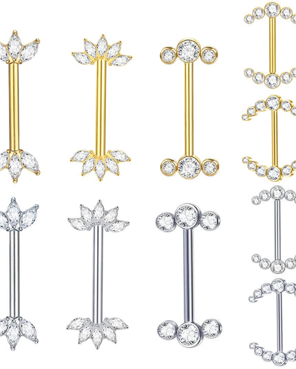 1Pc G23 Titanium Nipple Piercing Barbell Ring Flower Internally Threaded Nipple Shield Ring for Sexy Women Body Piercing Jewelry