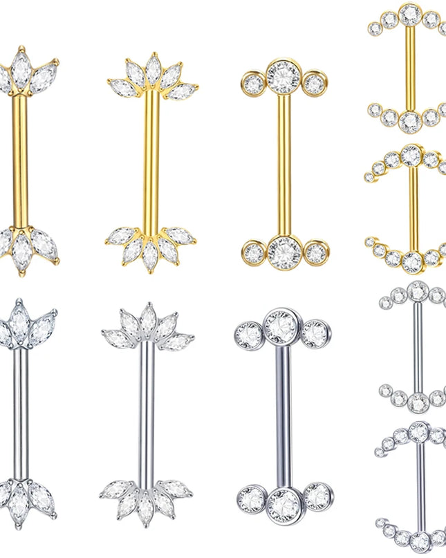 1Pc G23 Titanium Nipple Piercing Barbell Ring Flower Internally Threaded Nipple Shield Ring for Sexy Women Body Piercing Jewelry