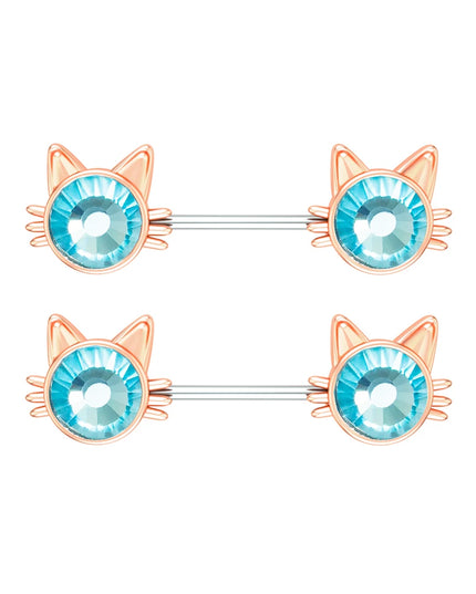 2pcs Lettering Sexy Nipple Piercing Jewelry Buttefly Cat Flower Dangled Stainless Steel Nipple Rings for Women Girls 1.6*16mm