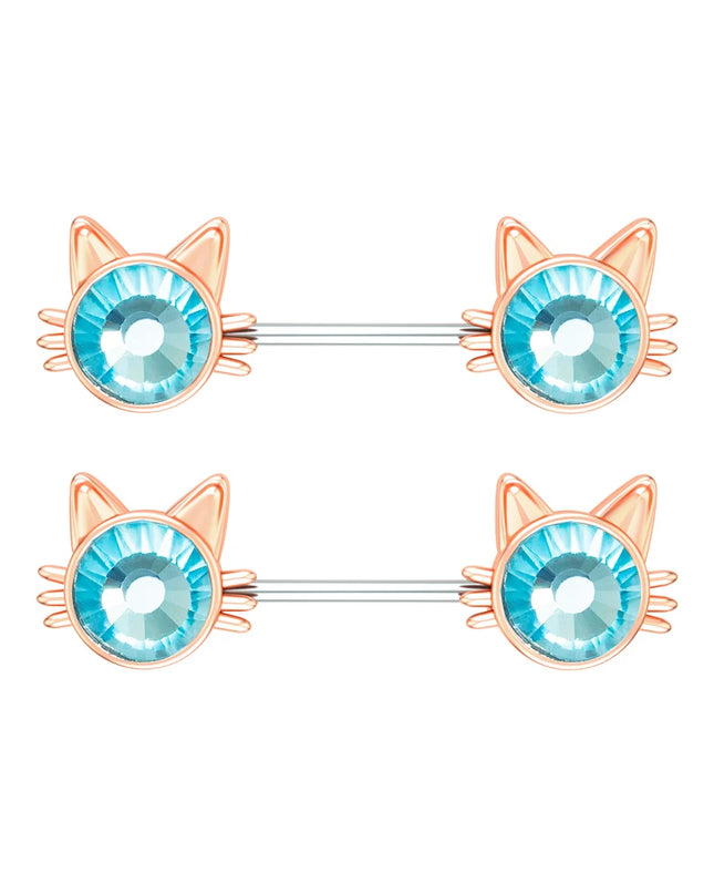 2pcs Lettering Sexy Nipple Piercing Jewelry Buttefly Cat Flower Dangled Stainless Steel Nipple Rings for Women Girls 1.6*16mm