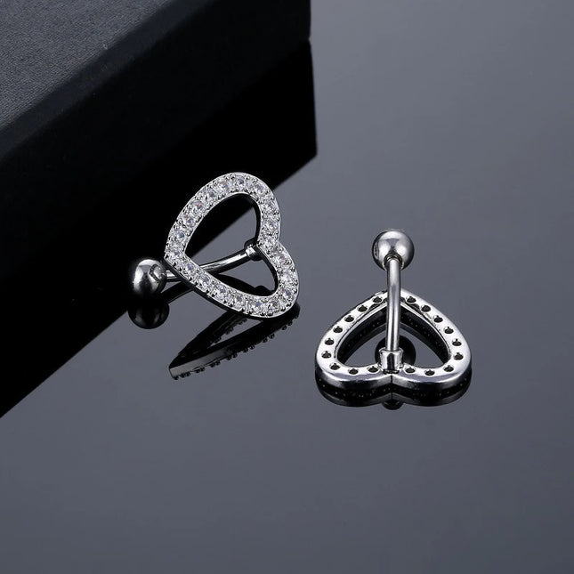 1PC Heart Belly Button Ring JewelryNavel Pircing Umbilical Pircing  Ring Navel Piercing Ring Cooper Belly Button Piercing Ring