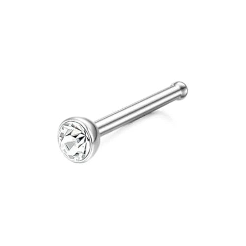 Bobisty 1Pc Nose Rings for Women Men Surgical Stainless Steel Retainer Clear Nose Rings Hoops Cartilage Tragus Piercing Jewelry